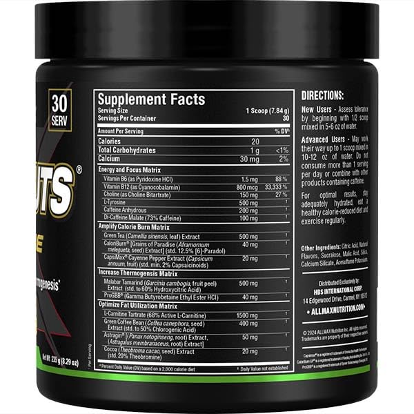 Emballage de la poudre Rapidcuts Xtreme ALLMAX Citron Vert 235 g