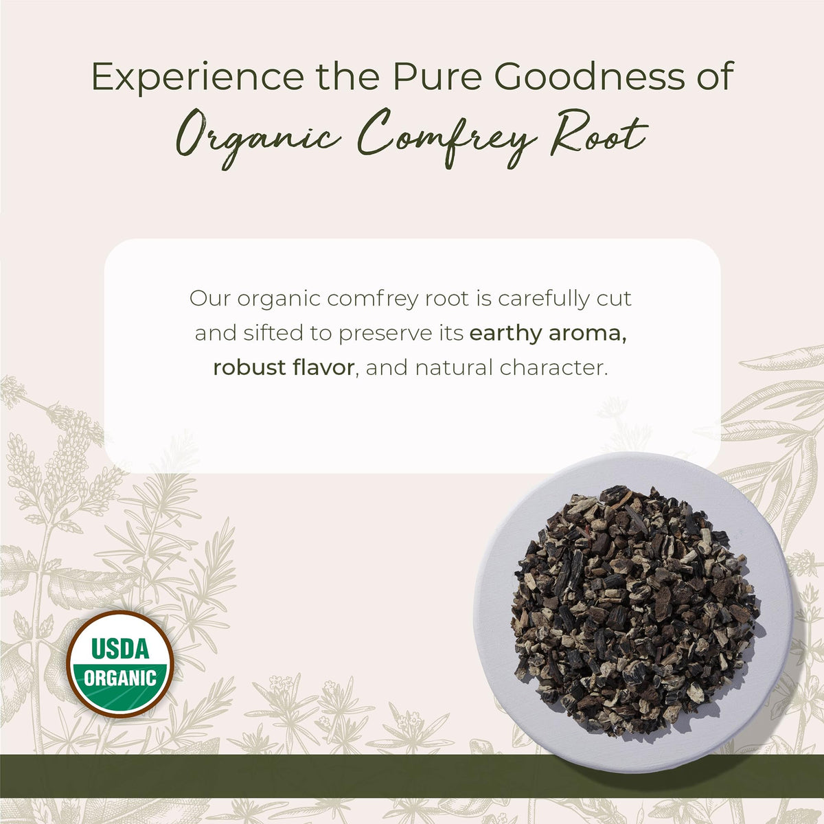 Emballage de la Racine de Consoude Bio Starwest Botanicals 481g