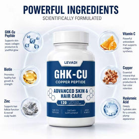 Emballage de LEVADI GHK-Cu avec informations nutritionnelles
