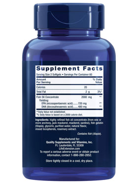 Emballage de Life Extension Mega EPA/DHA 120 capsules