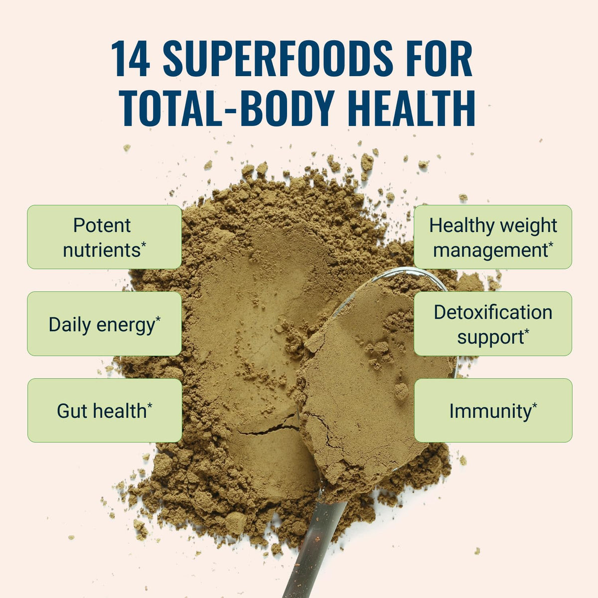 Emballage de Live Conscious Beyond Greens avec informations nutritionnelles