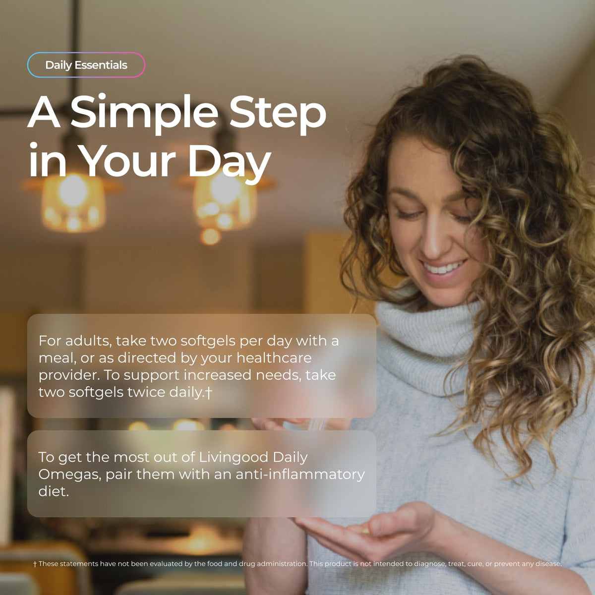 Emballage de Livingood Daily Omega 3 EPA DHA vu de côté