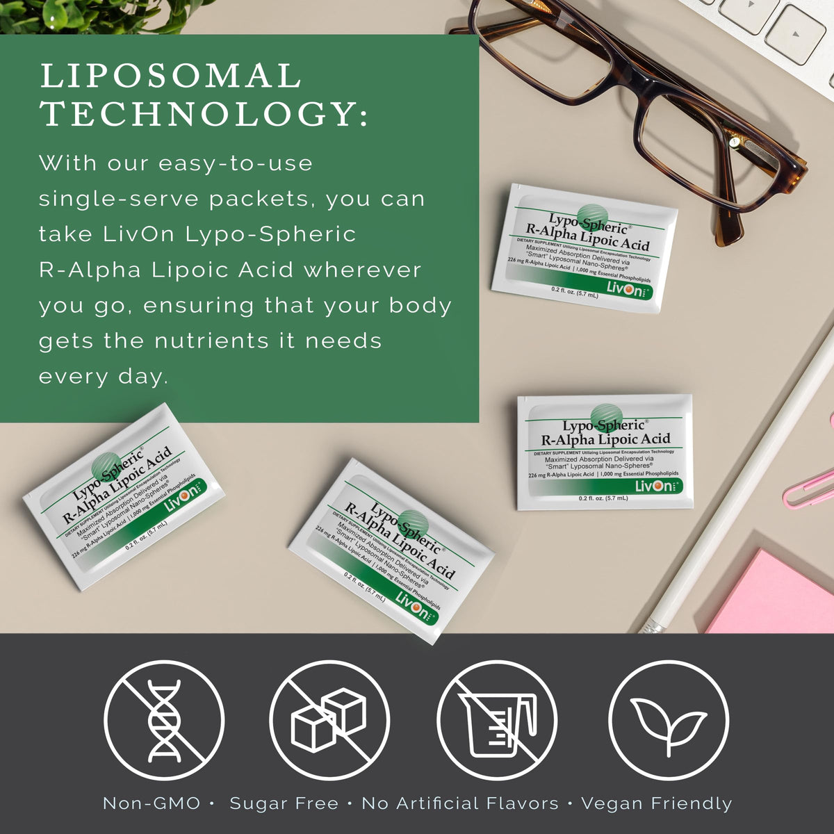 Emballage de LivOn Laboratories Acide Alpha-Lipoïque R-ALA 30 sachets