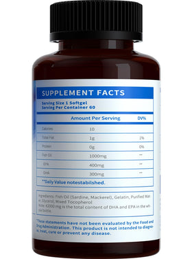 Emballage de Losoki Huile de Poisson Omega-3 1000 mg