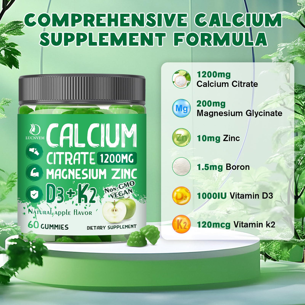 Emballage de LUCNVEM Calcium Citrate 1200 mg, vue de côté