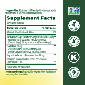 Emballage de MegaFood Curcuma Curcumin 120 Mini Comprimés