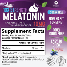 Emballage de Mélatonine 10mg Nature's Peak