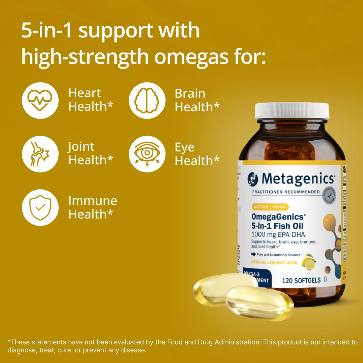 Emballage de Metagenics OmegaGenics Omega-3 1000mg EPA DHA