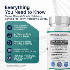 Emballage de Methyl-Life L-Methylfolate 15 mg avec 90 tablettes