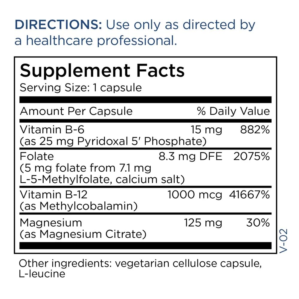 Emballage de MethylPro Cofactors L-Methylfolate avec informations nutritionnelles