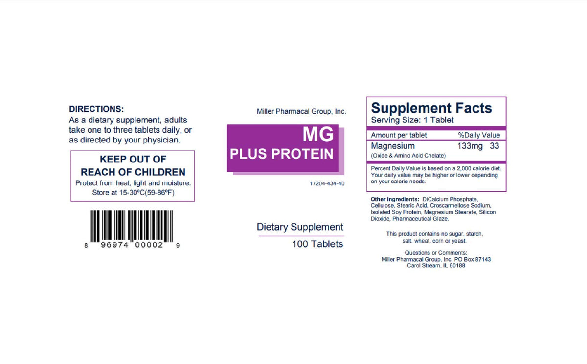 Emballage de Mg Plus Protein Magnésium 100 comprimés