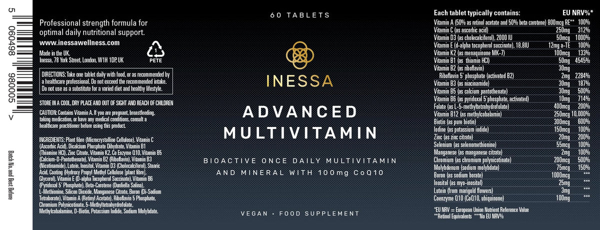 Emballage de multivitamines Inessa avec les dimensions