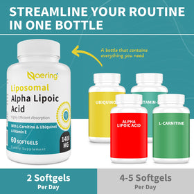 Emballage de Naering Acide Alpha Lipoïque Liposomal 1400mg