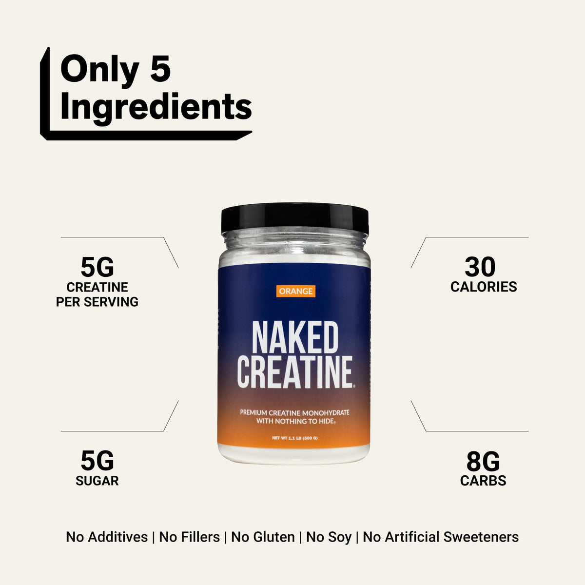Emballage de NAKED Creatine Monohydrate 500g