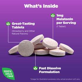 Emballage de Natrol Mélatonine 1 mg comprimés dissolvants, 200 unités