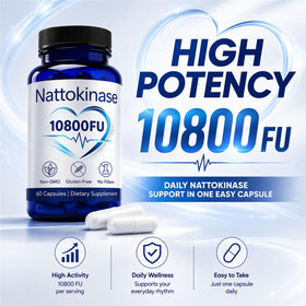 Emballage de Nattokinase 10800 FU VOSETOKELA avec informations nutritionnelles