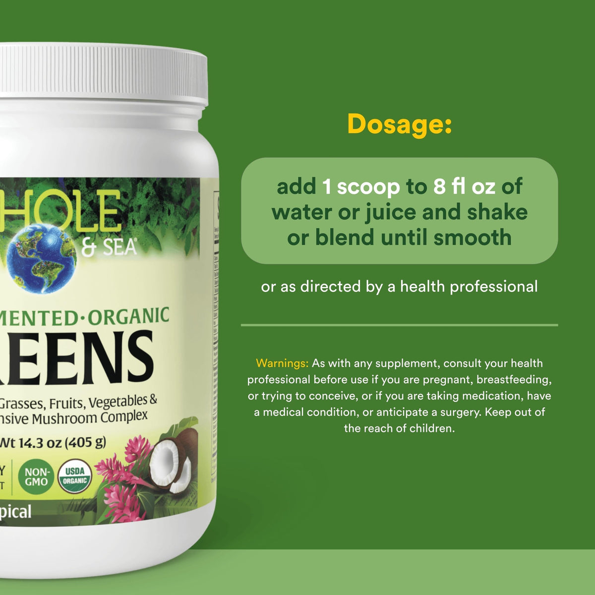 Emballage de Natural Factors Complément Alimentaire Bio 458g