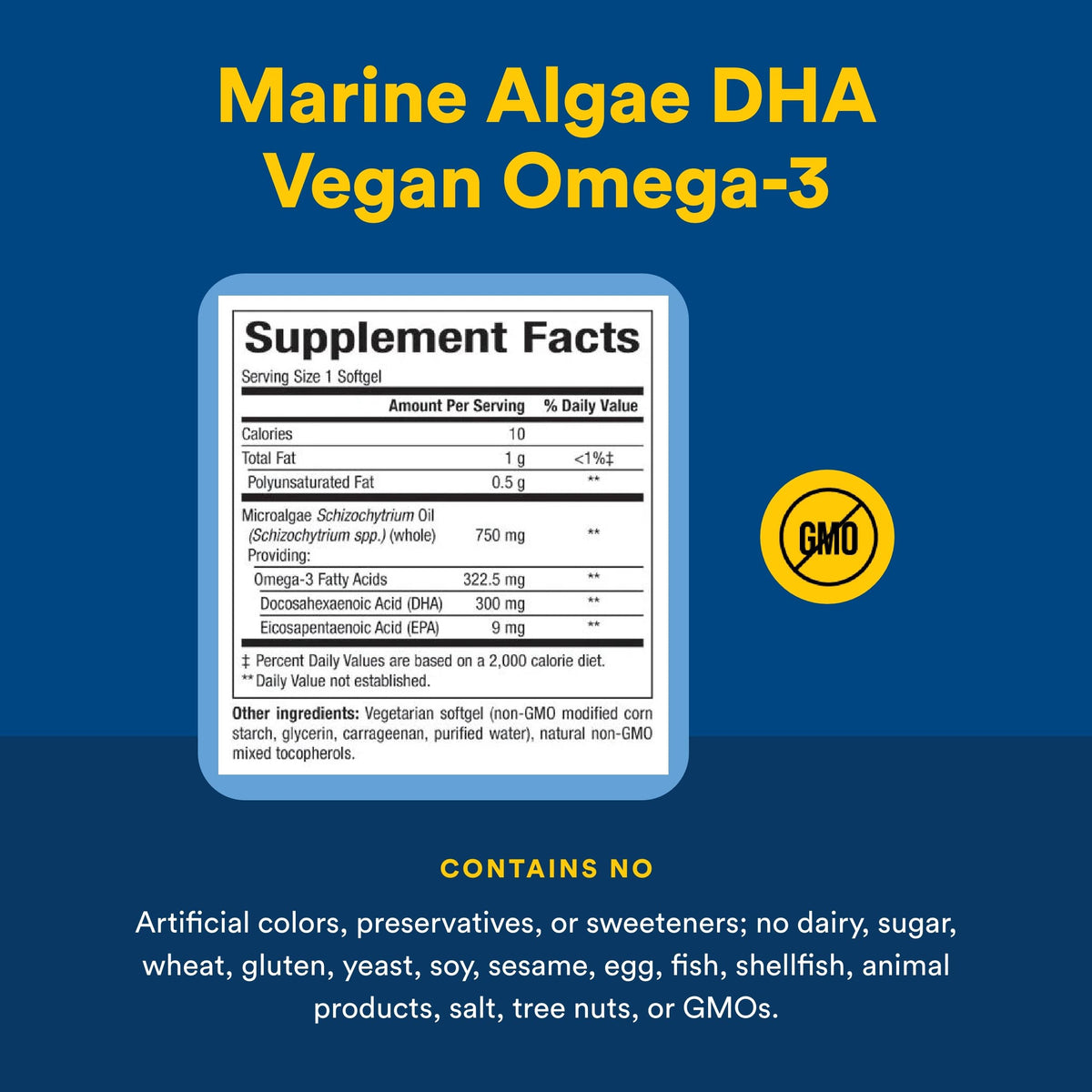 Emballage de Natural Factors Huile d'Algues Marines 750 mg