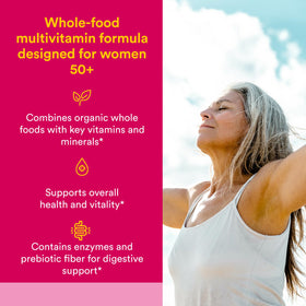 Emballage de Natural Factors Multivitamine 50+ avec informations nutritionnelles