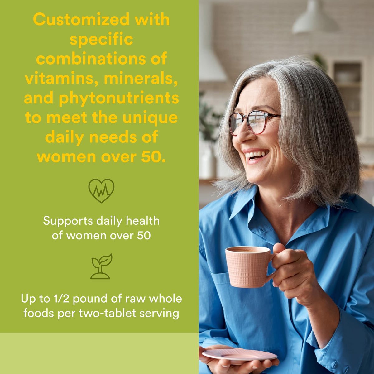 Emballage de Natural Factors Multivitamine Femme 50+ 60 comprimés