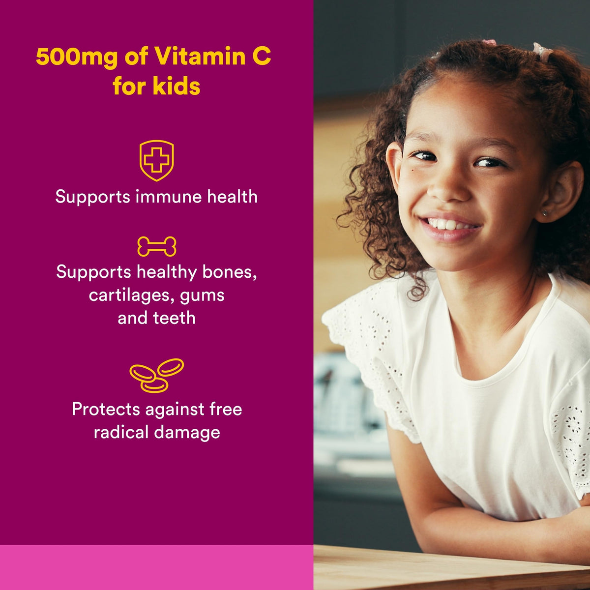 Emballage de Natural Factors Vitamine C 500 mg comprimés à mâcher