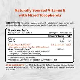 Emballage de Naturalis Vitamine E 268mg gélules molles