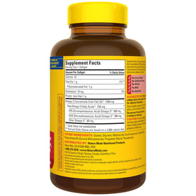 Emballage de Nature Made Omega 3 avec informations nutritionnelles
