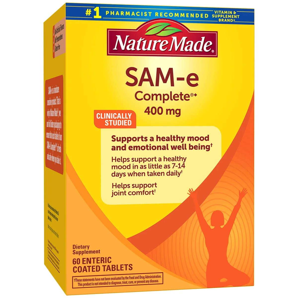 Emballage de Nature Made SAM-e Complete 400 mg avec informations nutritionnelles