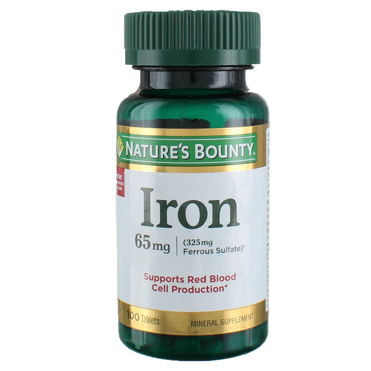 Emballage de Nature's Bounty Fer 65 mg comprimés