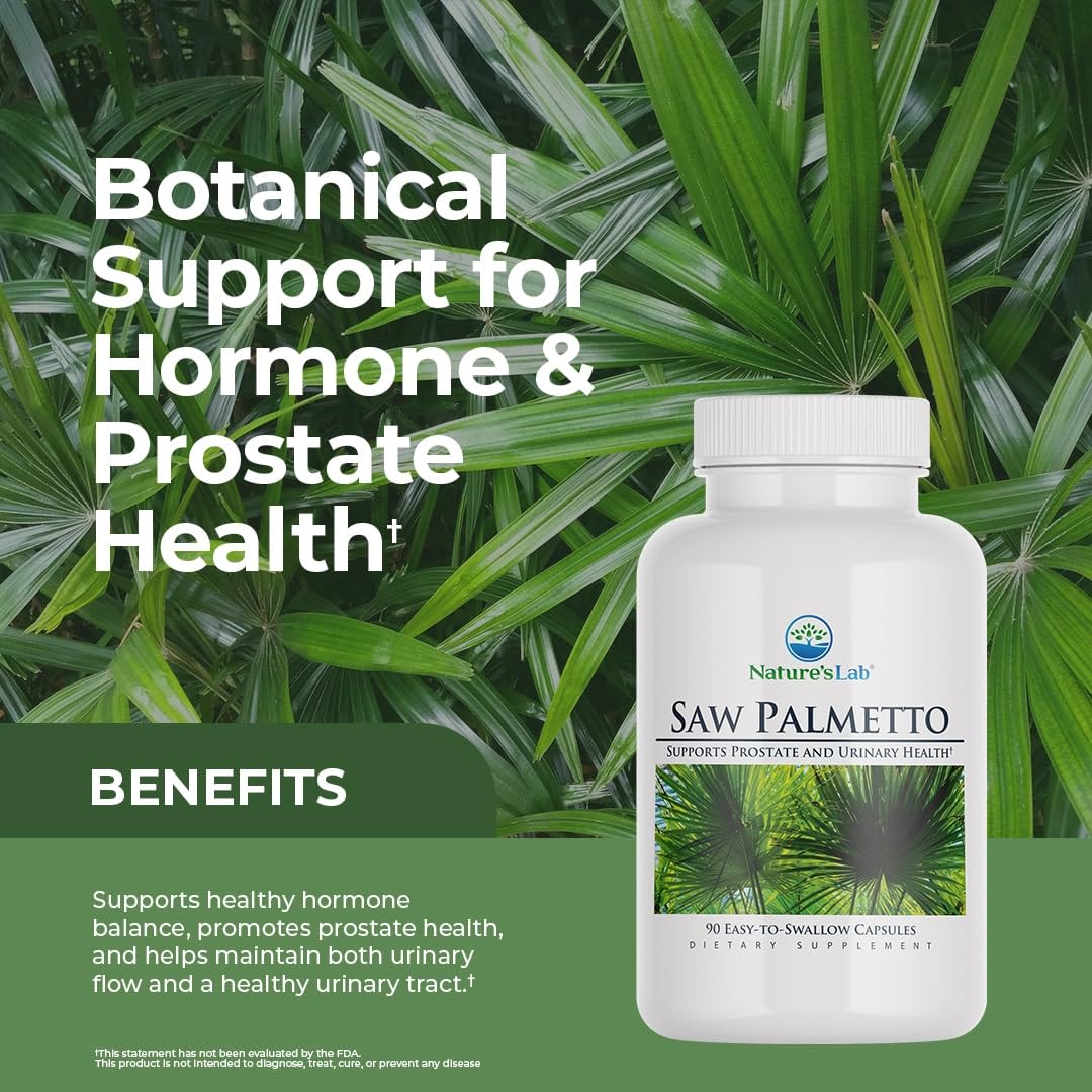 Emballage de Nature's Lab Saw Palmetto 450mg