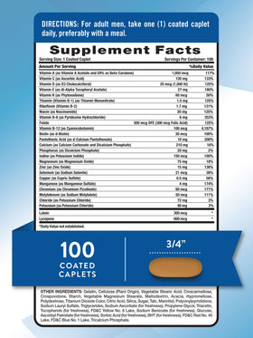 Emballage de Nature's Truth Multivitamine pour Hommes 50+, 100 comprimés