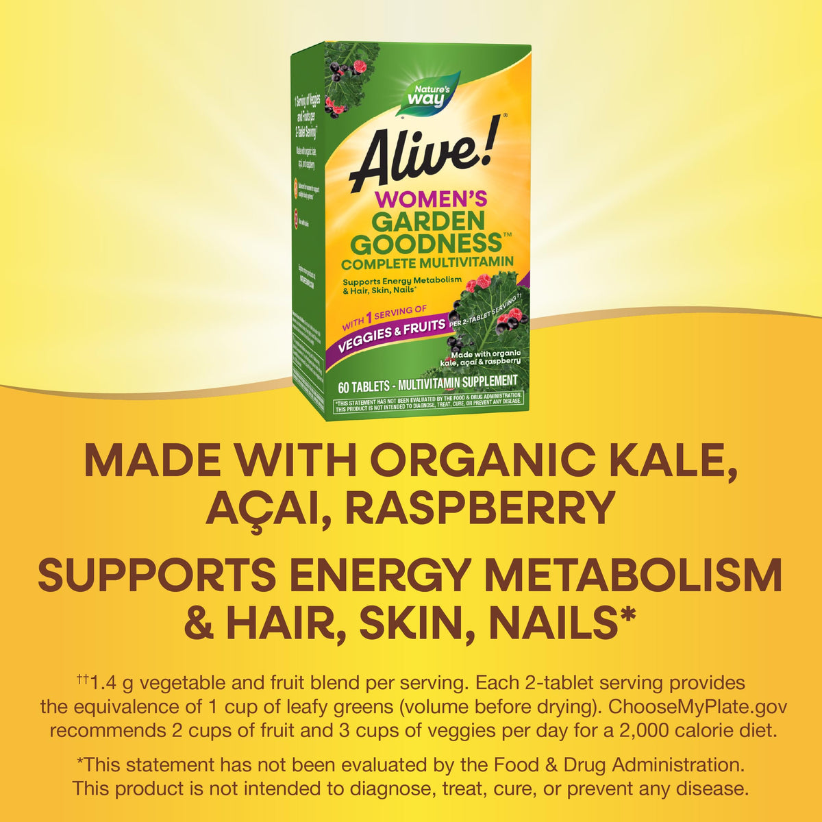 Emballage de Nature's Way Alive! Women's Garden Goodness