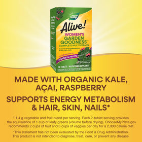 Emballage de Nature's Way Alive! Women's Garden Goodness