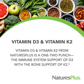 Emballage de NaturesPlus Vitamines D3 et K2