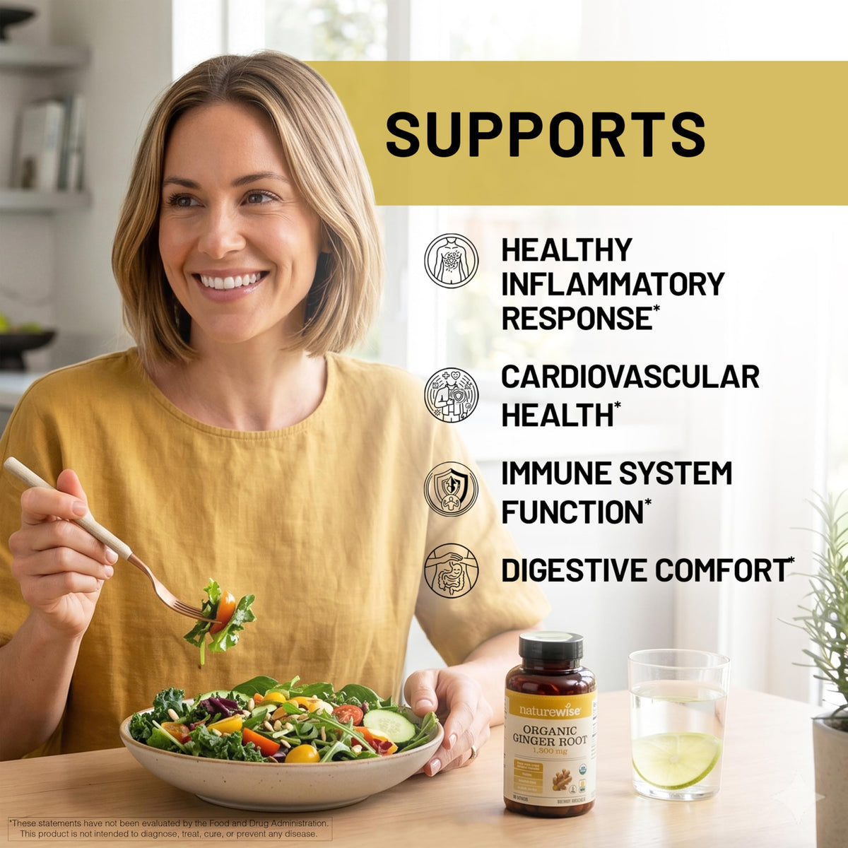 Emballage de NatureWise Racine de Gingembre 1200mg