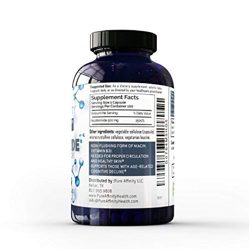 Emballage de Nicotinamide Pure Affinity 200 comprimés 500 mg