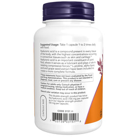 Emballage de NOW Foods Acide Hyaluronique 100 mg