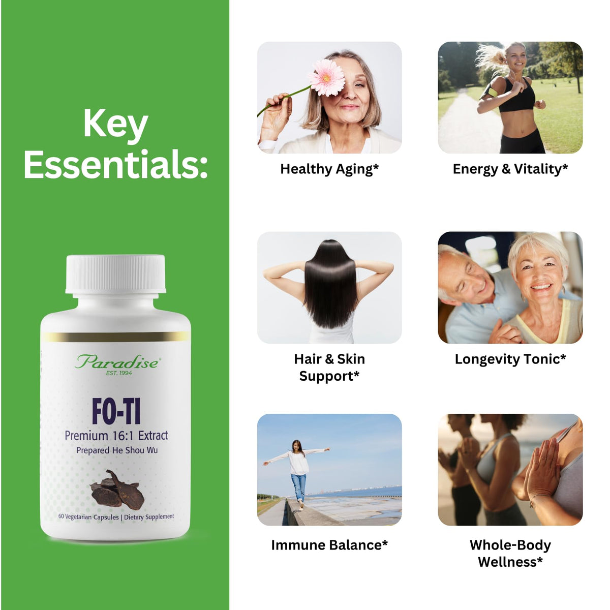 Emballage de Paradise Herbs Fo-Ti He Shou Wu Extrait