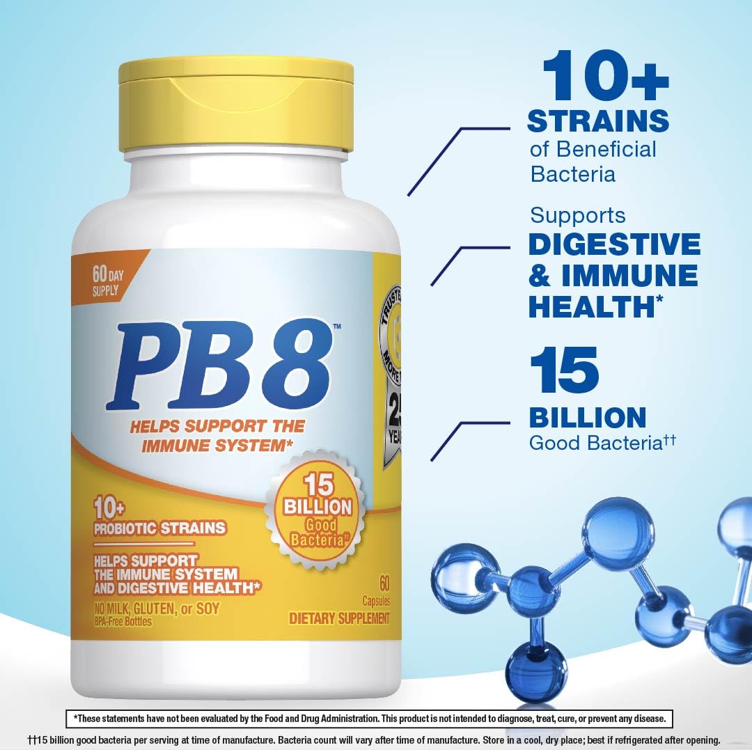Emballage de PB8 Probiotic sur un fond blanc
