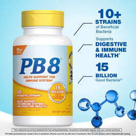 Emballage de PB8 Probiotic sur un fond blanc