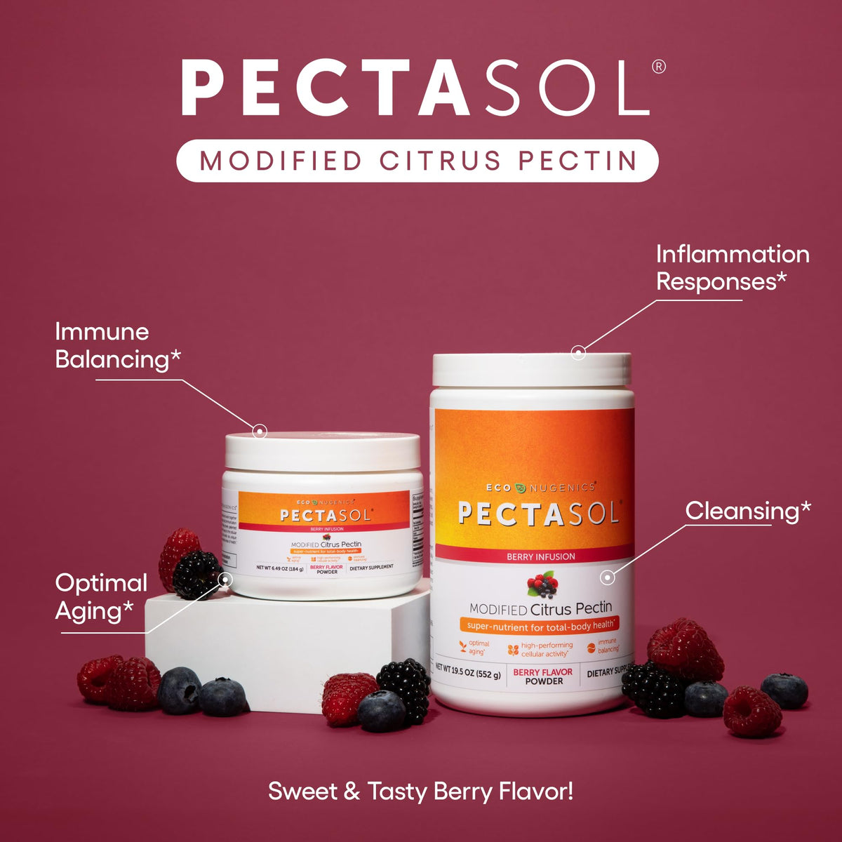 Emballage de PectaSol EcoNugenics 551g poudre de pectine d'agrumes modifiée