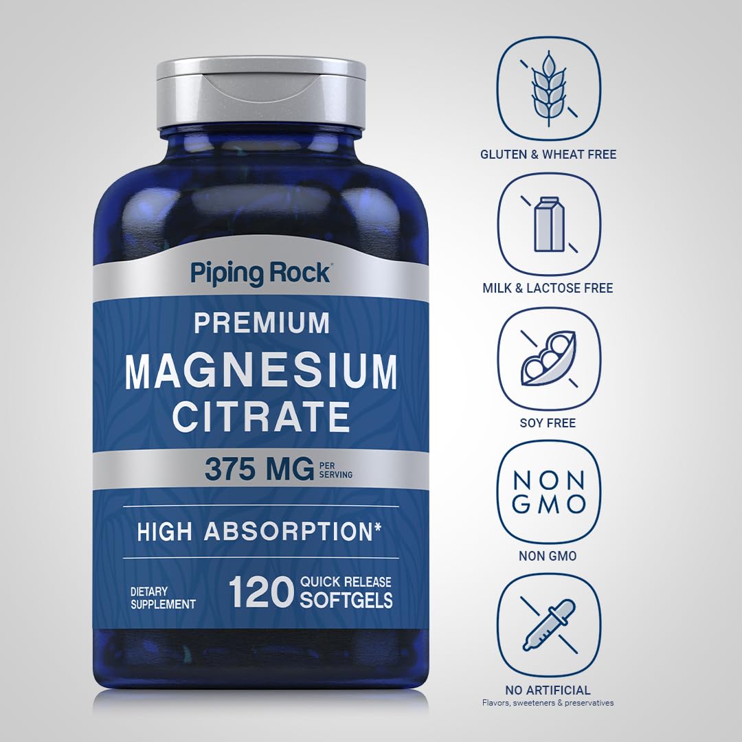 Emballage de Piping Rock Citrate de Magnésium 375 mg