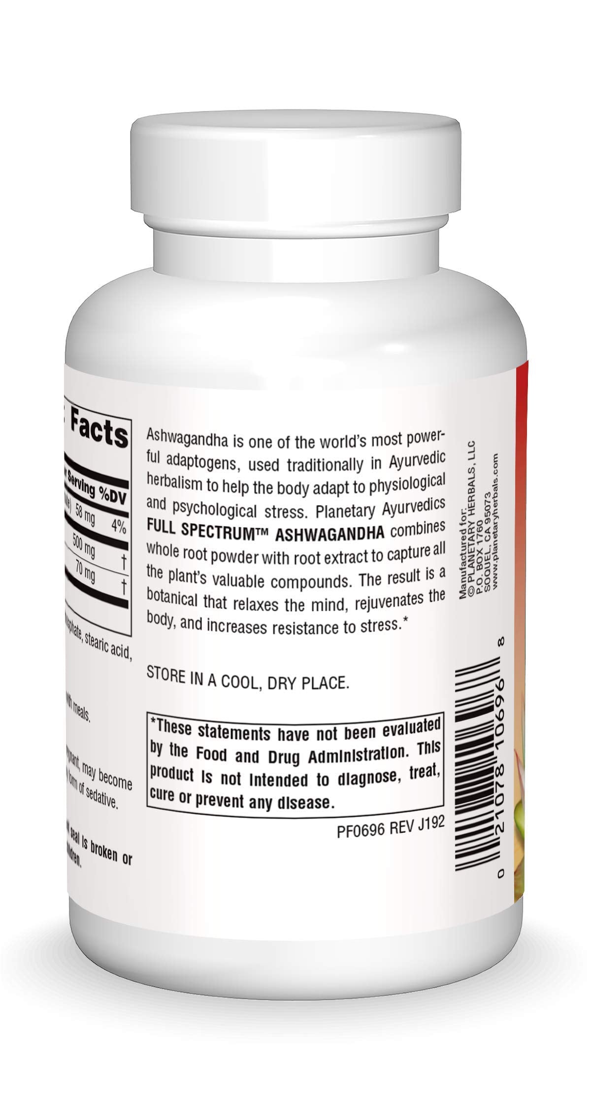 Emballage de Planetary Herbals Ashwagandha 570mg 120 comprimés