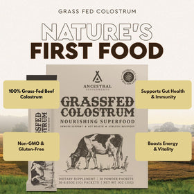 Emballage de poudre de colostrum bovin Ancestral Supplements