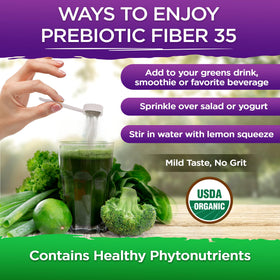 Emballage de Poudre de Fibres 35 de Vital Planet sur une table