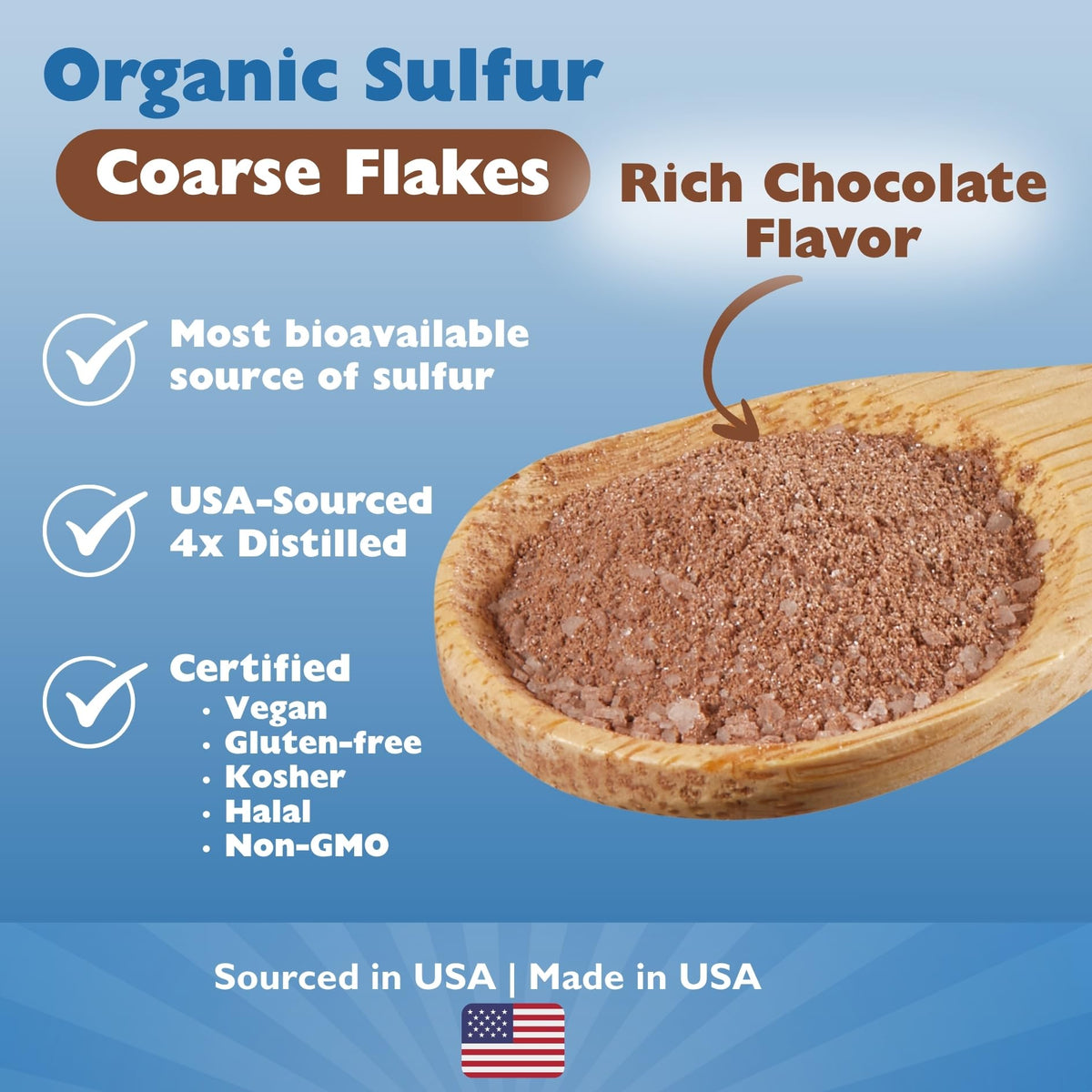 Emballage de Poudre de MSM KALA HEALTH chocolat sur fond blanc