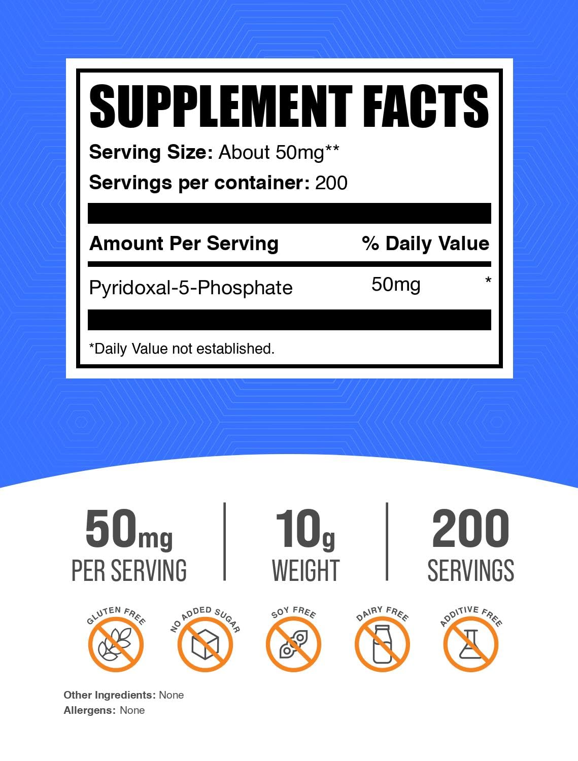 Emballage de poudre de P-5-P BulkSupplements avec étiquette
