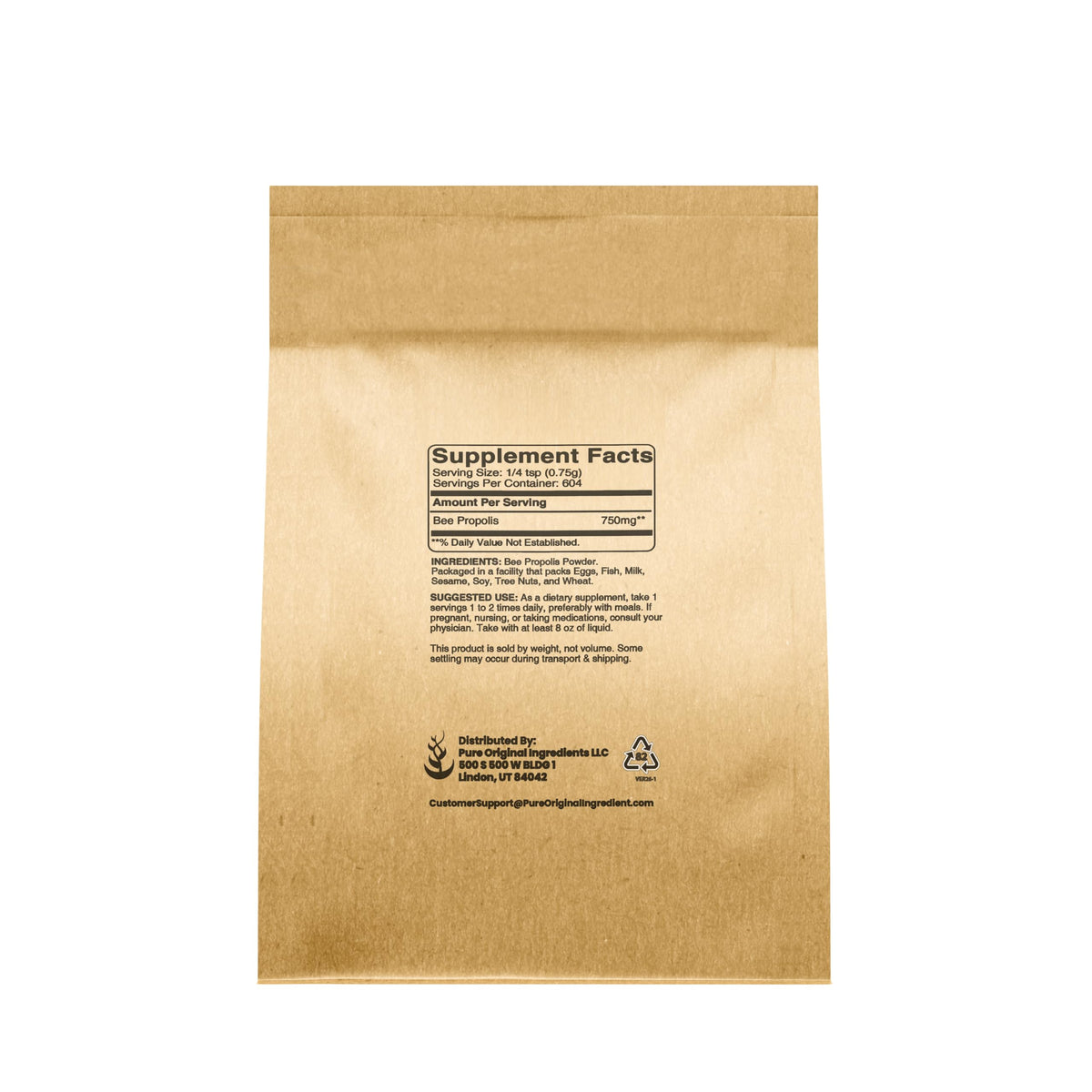Emballage de Poudre de Propolis d'Abeille PURE ORIGINAL INGREDIENTS