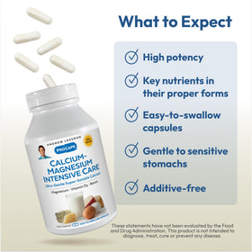 Emballage de ProCaps Calcium Magnésium d'ANDREW LESSMAN avec informations nutritionnelles