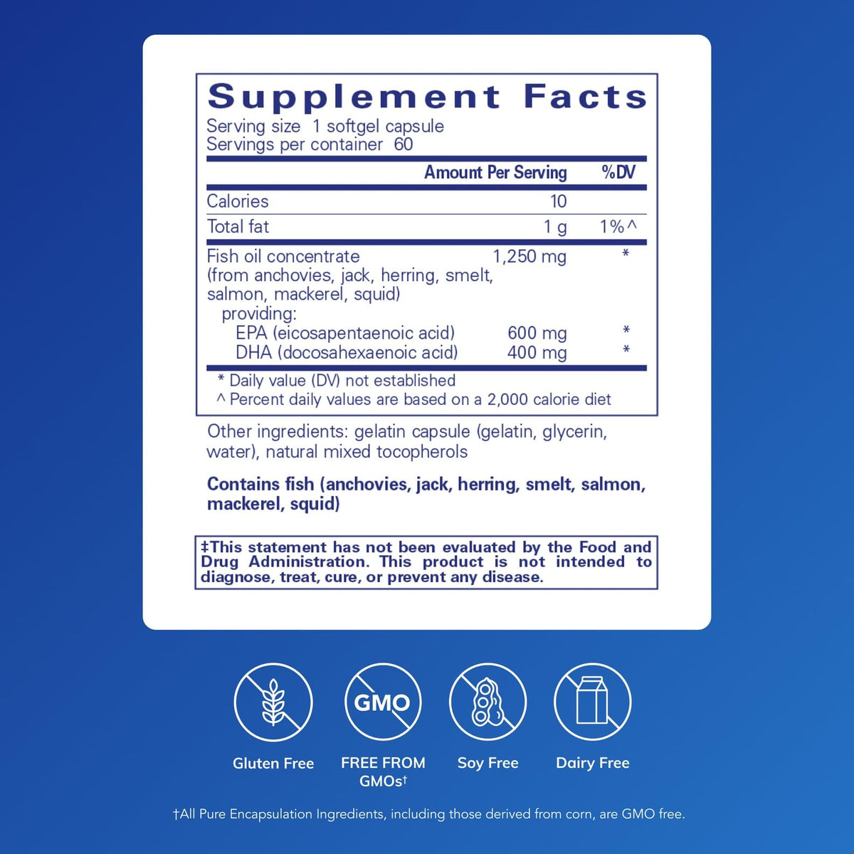 Emballage de Pure Encapsulations O.N.E. Omega 1000 mg